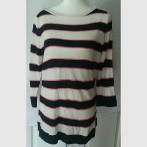 Striped Navy, Pink and White Women's Top
